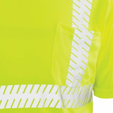 Game Workwear Ventilated Hi-Vis Tee, Segmented Reflective Tape Safety, Yellow, Size Medium 235R-030-M
